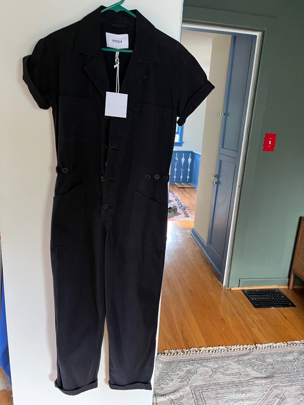 Pistola Grover Black Short-Sleeve Jumpsuit sz S NWT - Picture 6 of 9